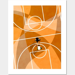 Street Basketball From Above | Aerial Illustration Posters and Art